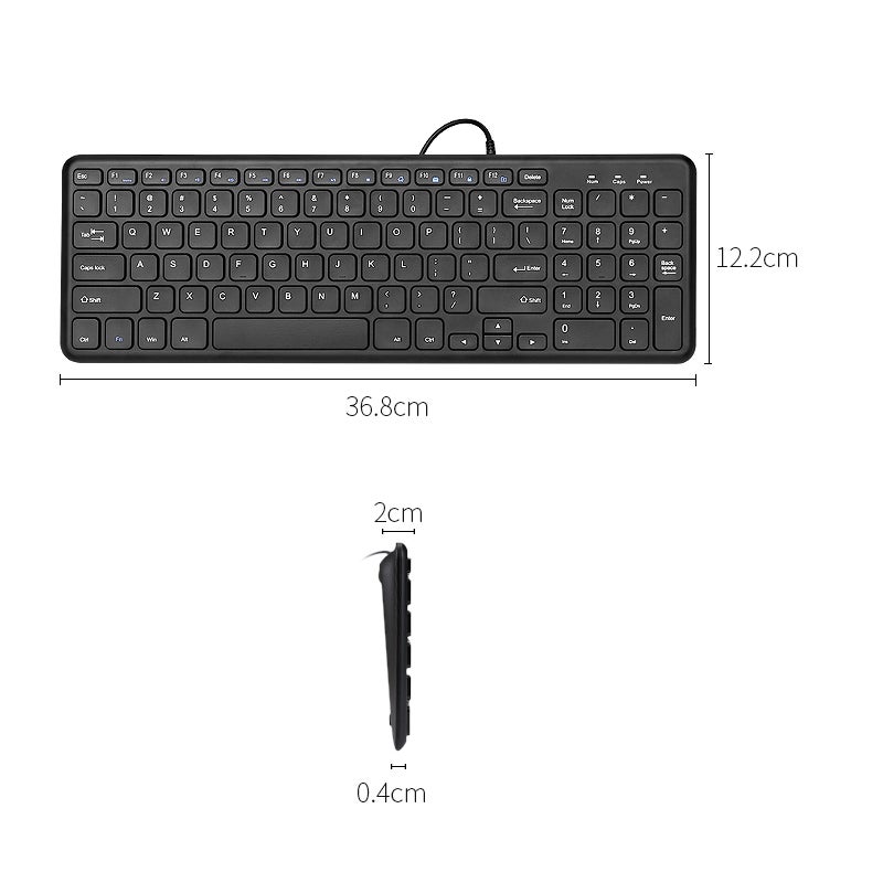 لوحة مفاتيح B.O.W Hangshi HW156S-A ، لوحة مفاتيح سلكية ، لوحة مفاتيح مكتبية ، صامت محمول رقيق للغاية ، 96 مفتاحًا ، لوحة مفاتيح سطح المكتب والكمبيوتر المحمول ، مفاتيح شوكولاتة ، أسود - Image 3