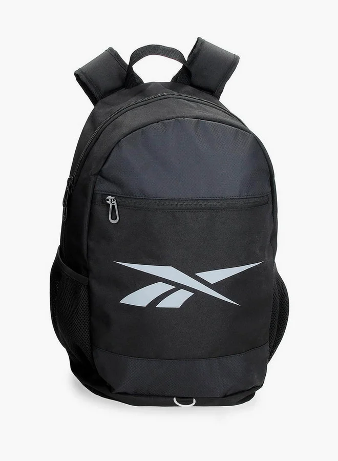 Reebok Logo Print School Backpack with Adjustable Straps and Zip Closure - 38x19x43 cm