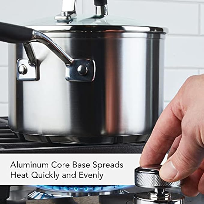 كيتشن إيد قدر من الفولاذ المقاوم للصدأ مع علامات قياس وغطاء سعة 2 لتر من الفولاذ المقاوم للصدأ المصقول - Image 4