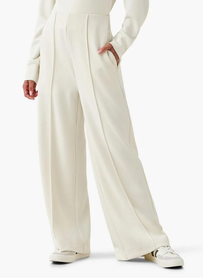 سبلاش فيڤ Regular Fit Flexi Waist Soft Touch Wide Leg Pants with Pintuck Detail