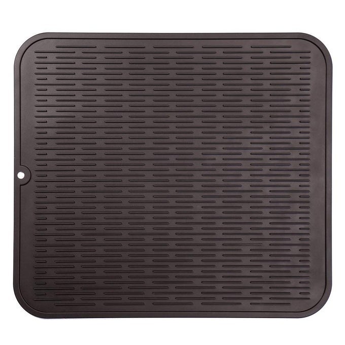 SILICONE DISH DRYING MAT FOR MULTIPLE USAGEEASY CLEANECOFRIENDLYHEATRESISTANT SILICONE MAT FOR KITCHEN COUNTER OR SINKREFRIGERATOR OR DRAWER LINER COFFEE XL 18 INCHES X 16 INCHES