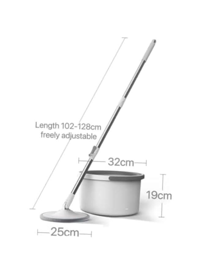MIXDE Spin Mop and Bucket Set EasyWring Net Water Sewage Separation Mop Microfiber Hardwood Floor Mop Home Cleaning System with Adjustable Handle and 6 Refills - Image 2