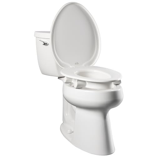 Bemis Assurance 3" Raised Toilet Seat for Seniors, Made in USA, Secure Hinges, Clean Shield Guard, Round, White - Image 1