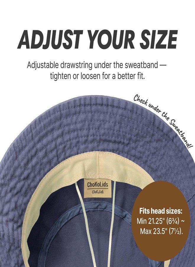 CHOK.LIDS Everyday Cotton Style Bucket Hat Unisex Trendy Lightweight Outdoor Hot Fun Summer Beach Vacation Getaway Headwear, Blueberry, One size - Image 2