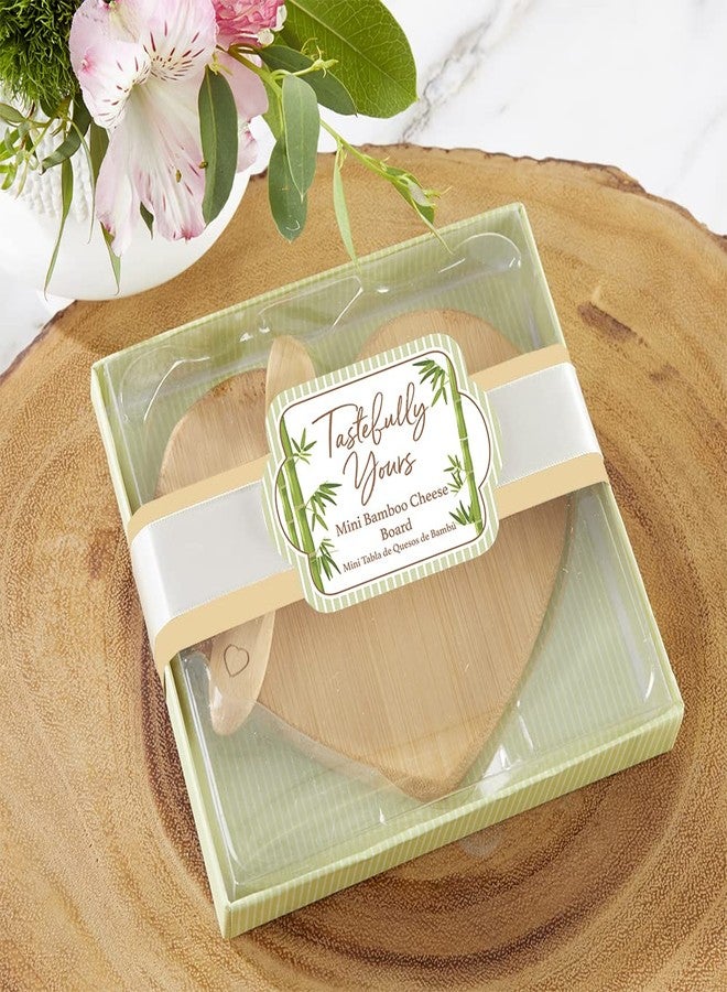 Kate Aspen Tastefully Yours Heart-Shaped Bamboo Cheese Board, Miniature Cutting Board, Sage Green/Brown, 4.5" H x 5" W, One Size - Image 4