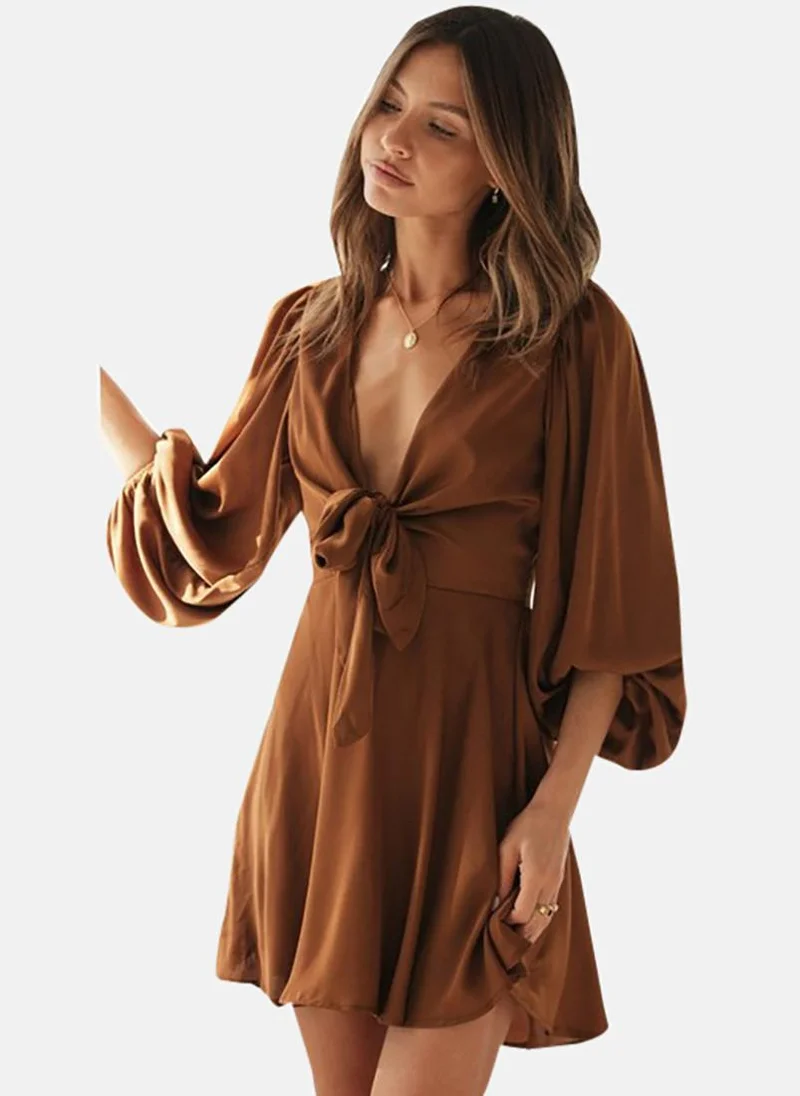 YUNIQEE Tied Mini Dress