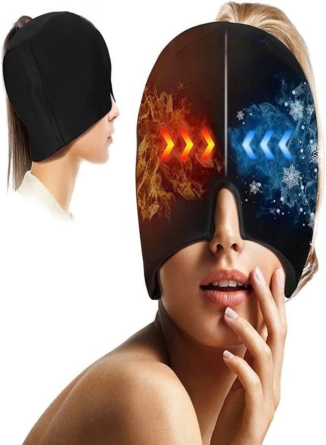 13 SOEME Migraine Relief Cap, Headache Relief Cap, Cold Therapy Migraine Relief Cap/Migraine Ice Head Wrap, Migraine Relief Cap for Tension, Sinus & Stress Double Sided Gel (Black) - Image 1