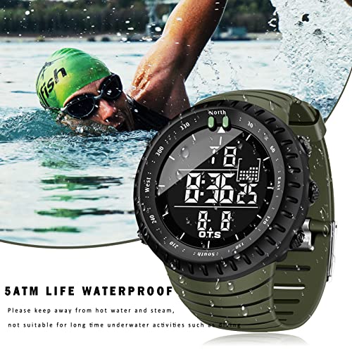PALADA Men's Digital Sports Watch Waterproof Tactical Watch with LED Backlight Watches for Men - Image 2