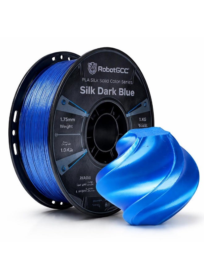 robotgcc PLA Silk Dark Blue 1.75mm 3D Printing Material 1KG Spool for FDM 3D Printer Glossy Finish Smooth Extrusion Stable Diameter Low Warping Strong Layer Adhesion Easy Print High Precision Consistent Flow Decorative Models DIY Projects Premium Surface Effect - Image 1