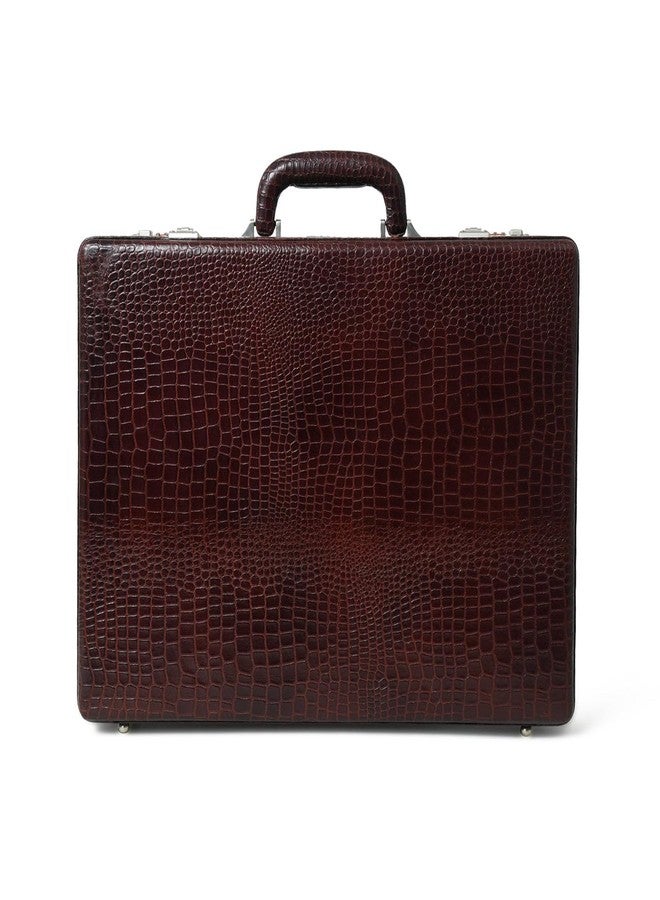 MaheTri Executive Croco Leather Suitcase/Briefcase for Men - 18" Laptop Bag in Buffalo Leather with Combination Lock | Handmade Business/Office/Travel Suitcase with Multiple Pockets | Genuine Leather Attachi - Image 1