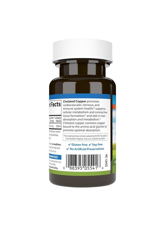 Carlson Chelated Copper, 5 mg, Superior Absorption, Cardiovascular Health, Nerve Function & Immune Support, 100 Tablets - Image 3