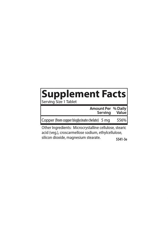 Carlson Chelated Copper, 5 mg, Superior Absorption, Cardiovascular Health, Nerve Function & Immune Support, 100 Tablets - Image 4