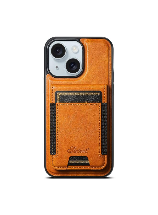 Suteni Case For iPhone 15 Plus H17 Oil Eax Leather MagSafe Detachable Wallet Phone Case - Image 1