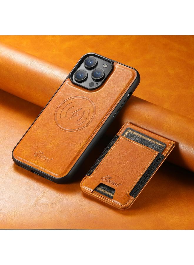 Suteni Case For iPhone 15 Plus H17 Oil Eax Leather MagSafe Detachable Wallet Phone Case - Image 2
