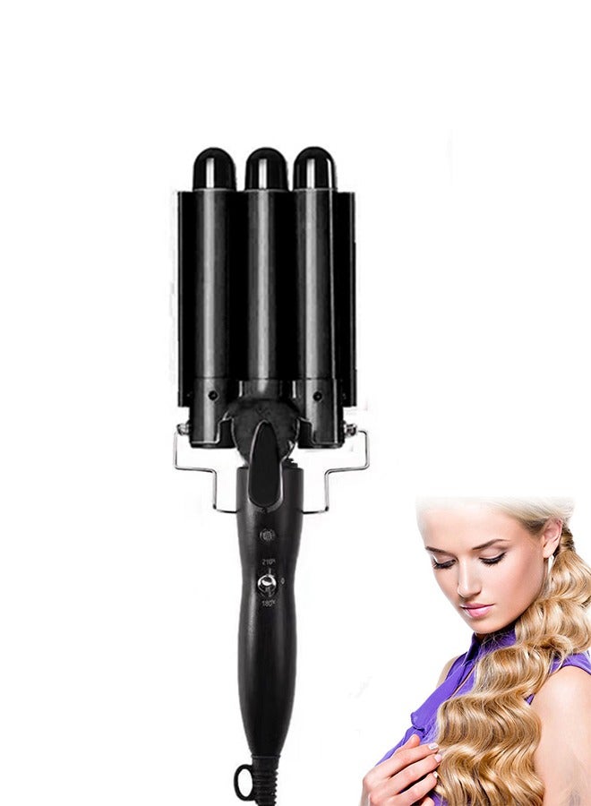 Yolu 3 Barrels Hair Curler Styling Tool, Hair Waver Curling Iron Wand 25mm With Temperature Adjustable  - Image 1