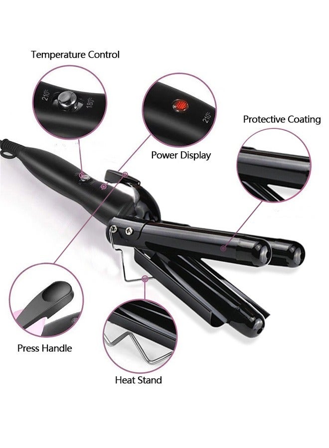 Yolu 3 Barrels Hair Curler Styling Tool, Hair Waver Curling Iron Wand 25mm With Temperature Adjustable  - Image 3