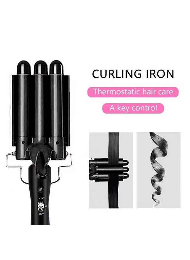 Yolu 3 Barrels Hair Curler Styling Tool, Hair Waver Curling Iron Wand 25mm With Temperature Adjustable  - Image 4