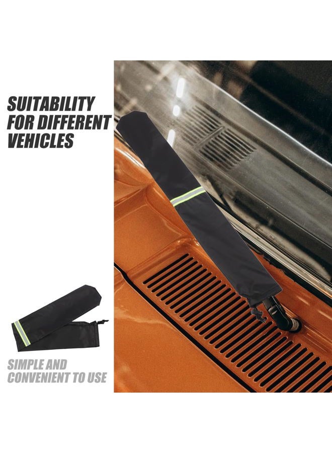TOPPERFUN 4Pcs Wiper Blade Protectors, 25.5x3.9in Polyester Car Windshield Wiper Cover, 210D Waterproof Rain and Bird Droppings RV Wiper Blade Guards for Cars SUVs and Trucks - Image 3