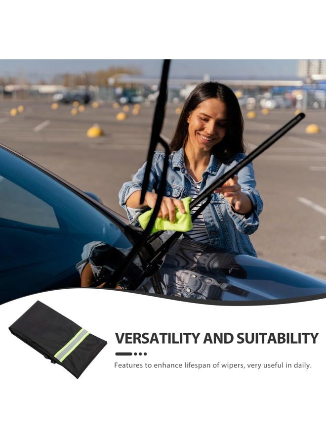 TOPPERFUN 4Pcs Wiper Blade Protectors, 25.5x3.9in Polyester Car Windshield Wiper Cover, 210D Waterproof Rain and Bird Droppings RV Wiper Blade Guards for Cars SUVs and Trucks - Image 5