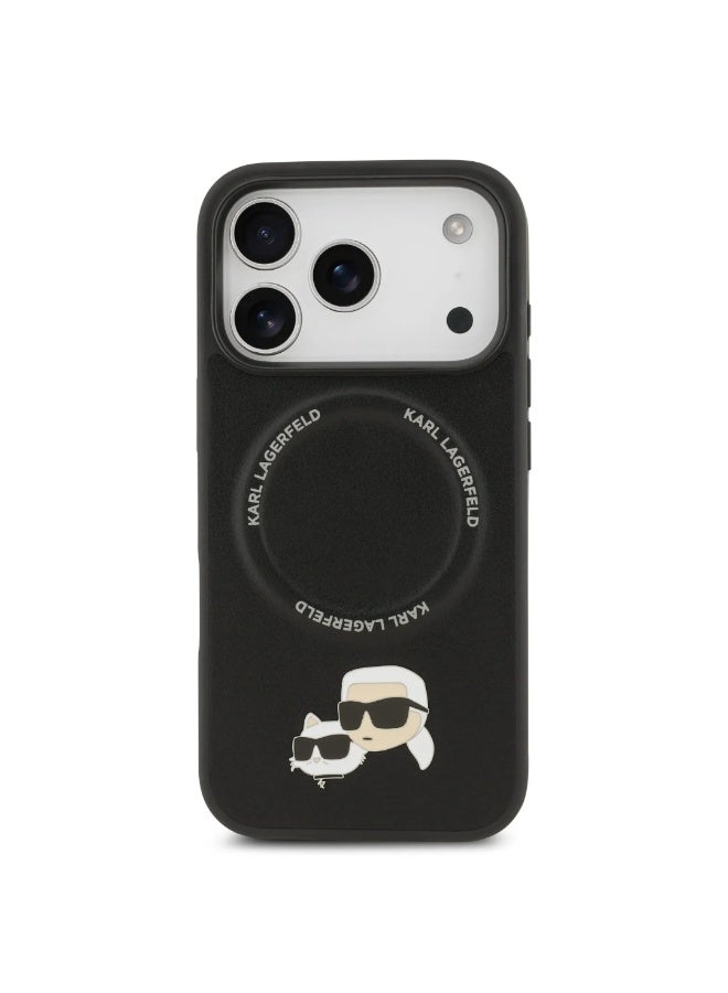 Karl Lagerfeld iPhone 17 Pro Max MagSafe Case / MagSafe PU Cover With Karl RSG Logo Buttons / Black - Image 1