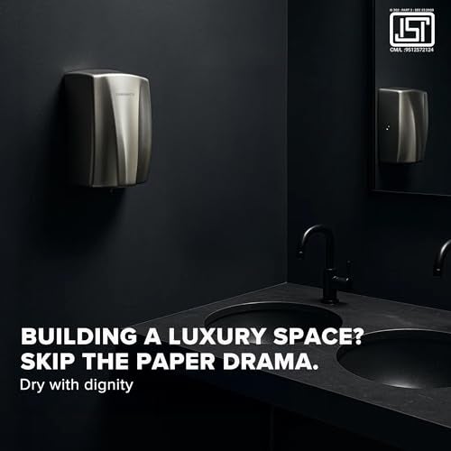 Euronics® EH270N Automatic Hand Dryer | Stainless Steel Wall Mounted Commercial Dryer | Fast-Dry, Energy-Efficient & Rust-Proof for Hotels & Corporate Washrooms | ISI & BIS Certified - Image 3