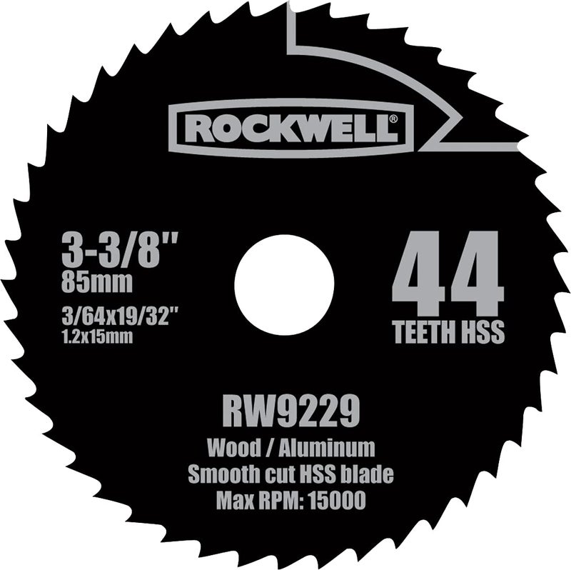 Rockwell RW9229 VersaCut 338inch 44T HSS Circular Saw Blade