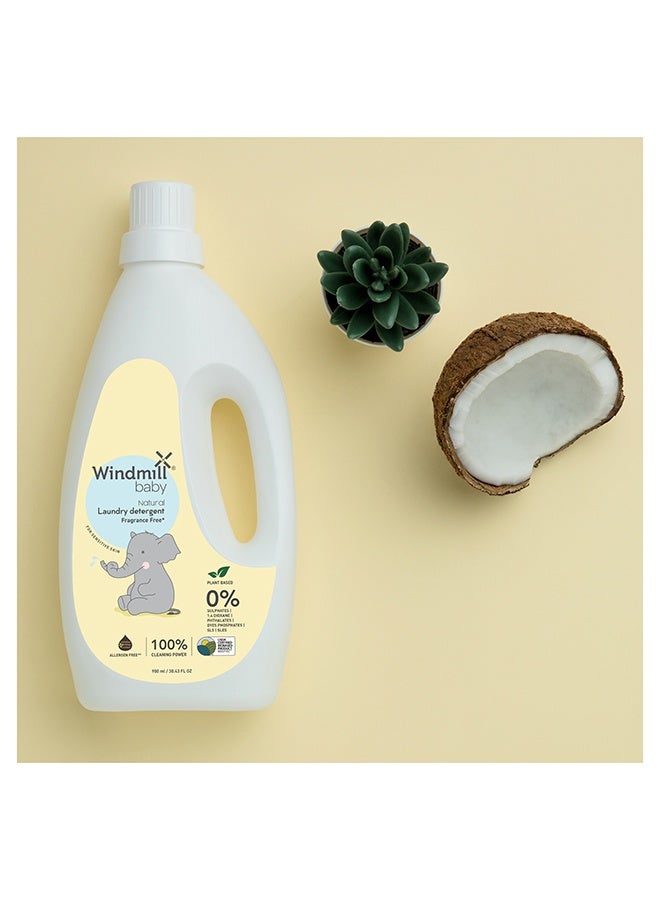 Windmill baby منظف غسيل سائل للأطفال خالي من العطور، معتمد من وزارة الزراعة الأمريكية، خالي من مسببات الحساسية، نباتي مع إنزيمات حيوية - 900 مل - Image 5
