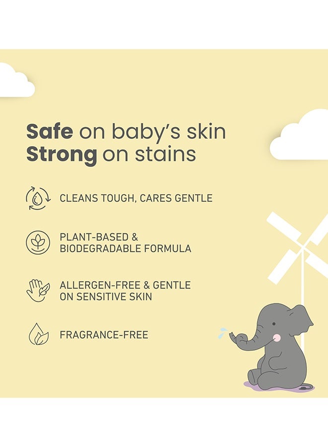 Windmill baby منظف غسيل سائل للأطفال خالي من العطور، معتمد من وزارة الزراعة الأمريكية، خالي من مسببات الحساسية، نباتي مع إنزيمات حيوية - 900 مل - Image 4