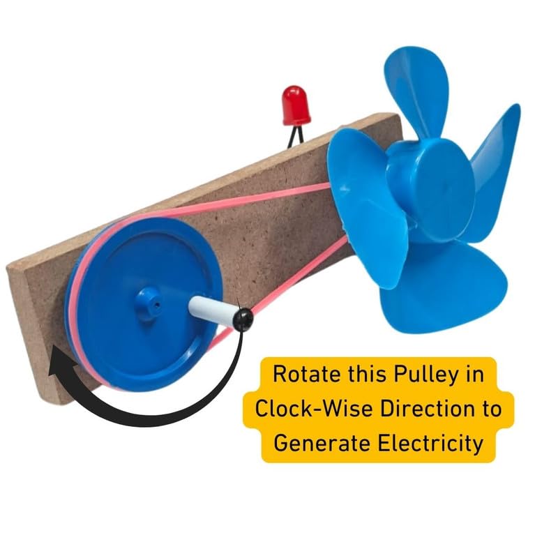 ESPtronics Physics Experiment STEM Toys Readymade DC Wind Mill Generator Motor Science Project Working Model Kit for School Kids - Image 3
