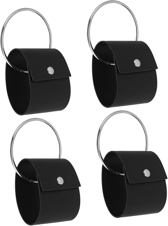 Safigle 4 Pcs PU Glove Holder Scarf Clip Portable Towel Hanger for Handbag Travel Outdoor Storage - Image 2