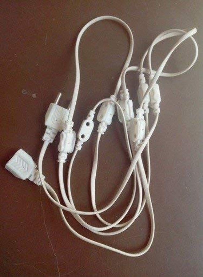 VRCT مجموعة أسلاك توصيل VRCT مكونة من 4 أسلاك لمصابيح LED/أضواء الأرز، مزودة بـ 13+1 مقبس أنثى، موصل للاحتفالات، قم بتزيين منزلك بسهولة بإضاءة المهرجانات وديوالي (قد يختلف لون الأسلاك). - Image 2
