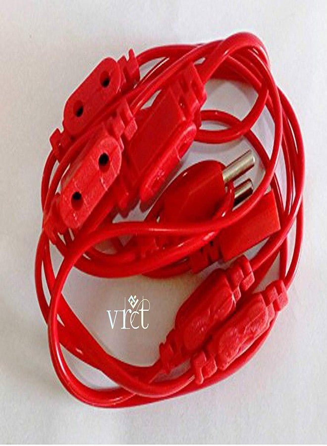 VRCT مجموعة أسلاك توصيل VRCT مكونة من 4 أسلاك لمصابيح LED/أضواء الأرز، مزودة بـ 13+1 مقبس أنثى، موصل للاحتفالات، قم بتزيين منزلك بسهولة بإضاءة المهرجانات وديوالي (قد يختلف لون الأسلاك). - Image 1