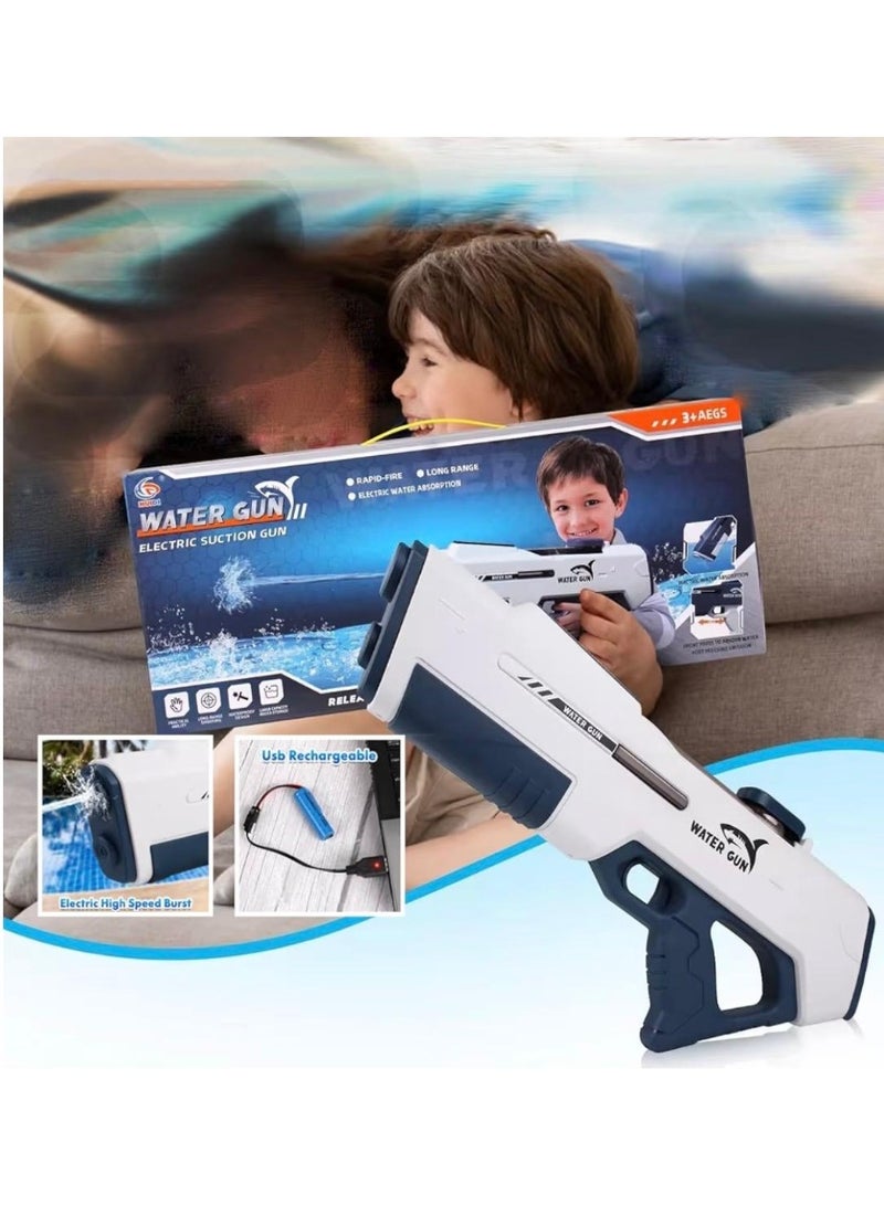 Toyland Electric Suction Water Gun for Kids – Rapid-Fire Long-Range Spray, Large Water Capacity, Waterproof Design-White - Image 2