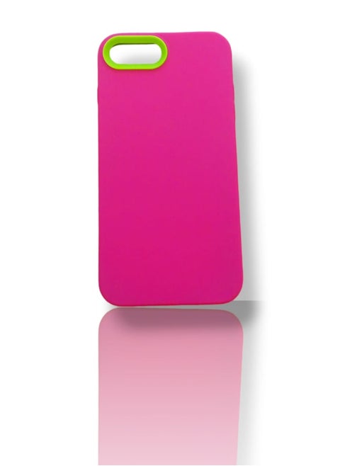 Back protection cover made of plastic for Apple iPhone 7 / 8 with a frame inside to protect the phone - Pink