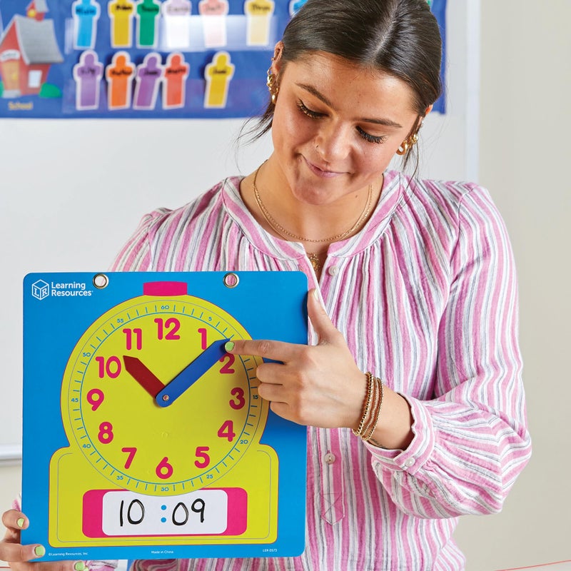 Learning Resources Learning Resources Write & Wipe Demonstration Clock - Paper Clocks for Teaching, First Grade Learning Games, Teaching Time Essentials, Homeschool Supplies, Classroom Supplies,1 Piece - Image 2