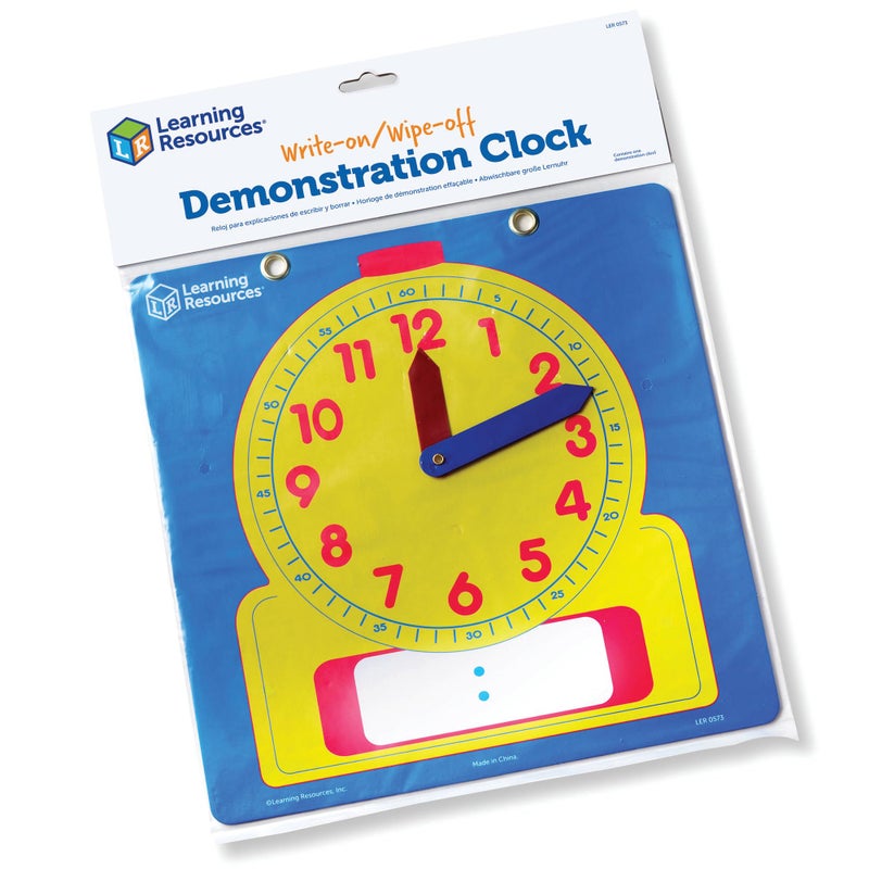 Learning Resources Learning Resources Write & Wipe Demonstration Clock - Paper Clocks for Teaching, First Grade Learning Games, Teaching Time Essentials, Homeschool Supplies, Classroom Supplies,1 Piece - Image 1