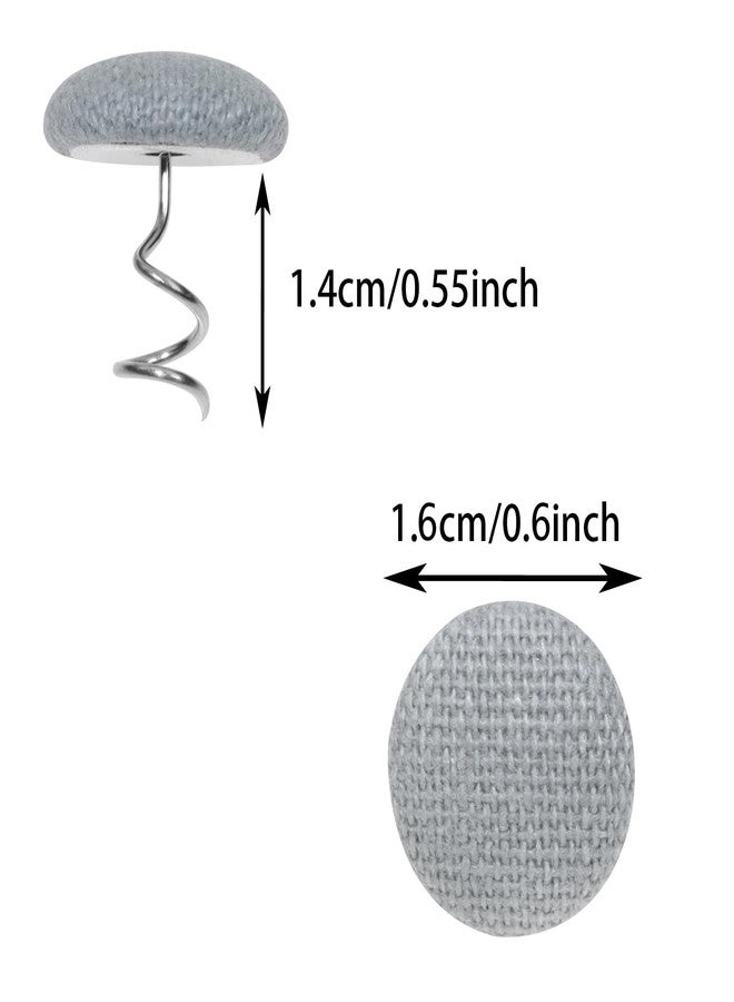 Mini Skater Small Linen Fabric Covered Button Upholstery Twist Pins Classy Bed Skirt Pins for Slipcovers Headliners Fixed, Pack of 12 (Light Gray) - Image 2