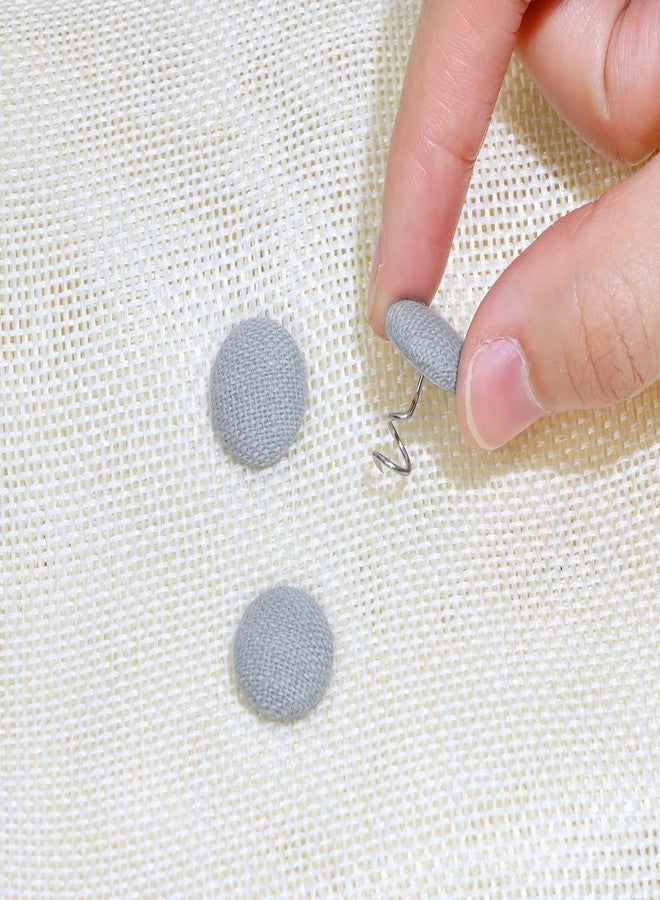 Mini Skater Small Linen Fabric Covered Button Upholstery Twist Pins Classy Bed Skirt Pins for Slipcovers Headliners Fixed, Pack of 12 (Light Gray) - Image 3