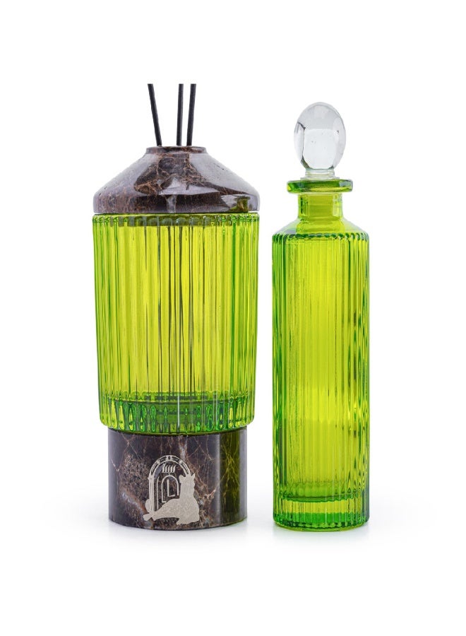 Layers Glassy (Emperador Brown) Reed Diffuser with Bottle – Natural Marble & Glass – Elegant Home Fragrance - Image 4