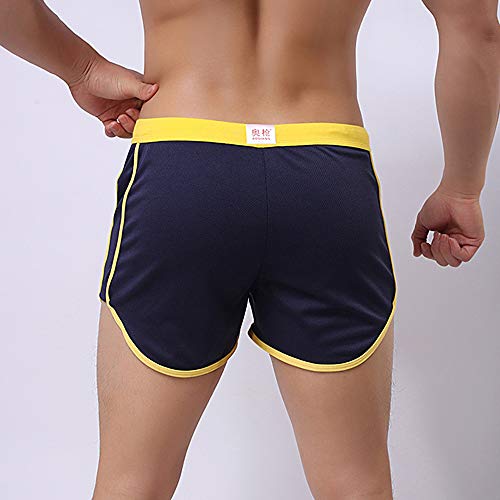 Rexcyril Men's Running Workout Bodybuilding Gym Shorts Athletic Sports Casual Short Pants Medium Navy - Image 4