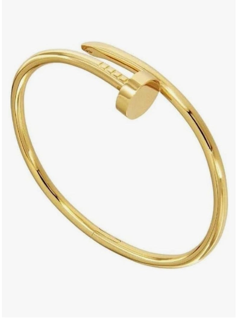 Luxuria Exquisite Stainless Steel Bracelets Fashion Jewelry 18K Gold Plated Open Love Friendship Nail Bracelet for Women - Image 1