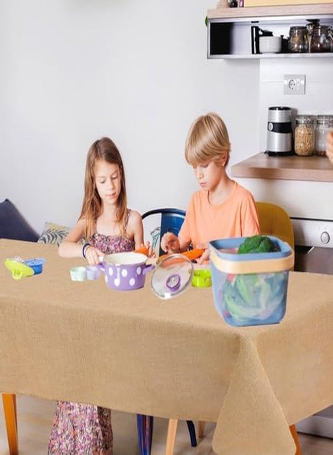 YEXEXINM 2 Pack Natural Burlap Tablecloth, 63x108 inch Rectangle Farmhouse Jute Table Cover for Holiday Party Home Kitchen Indoor Table - Image 5
