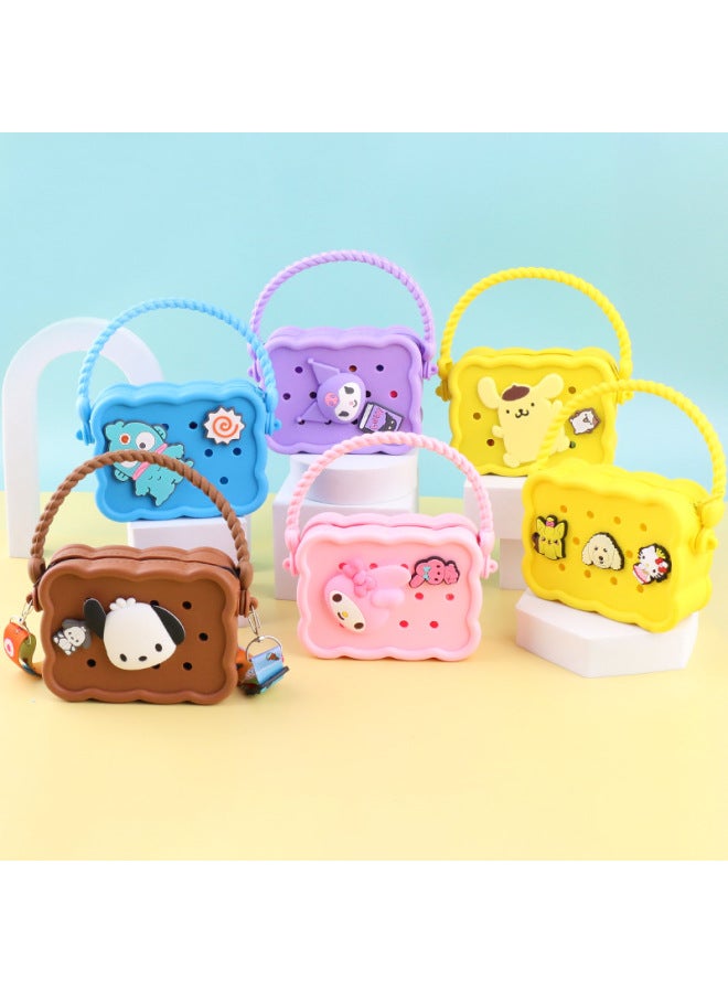 Silicone Hole Bag Outgoing Handbag DIY Dress-up Children Parent-child Storage Coin Purse Crossbody Shoulder Bag-Color:8 - Image 3