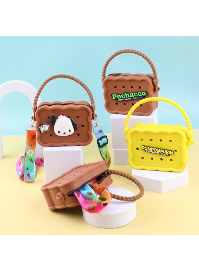 Silicone Hole Bag Outgoing Handbag DIY Dress-up Children Parent-child Storage Coin Purse Crossbody Shoulder Bag-Color:8 - Image 4