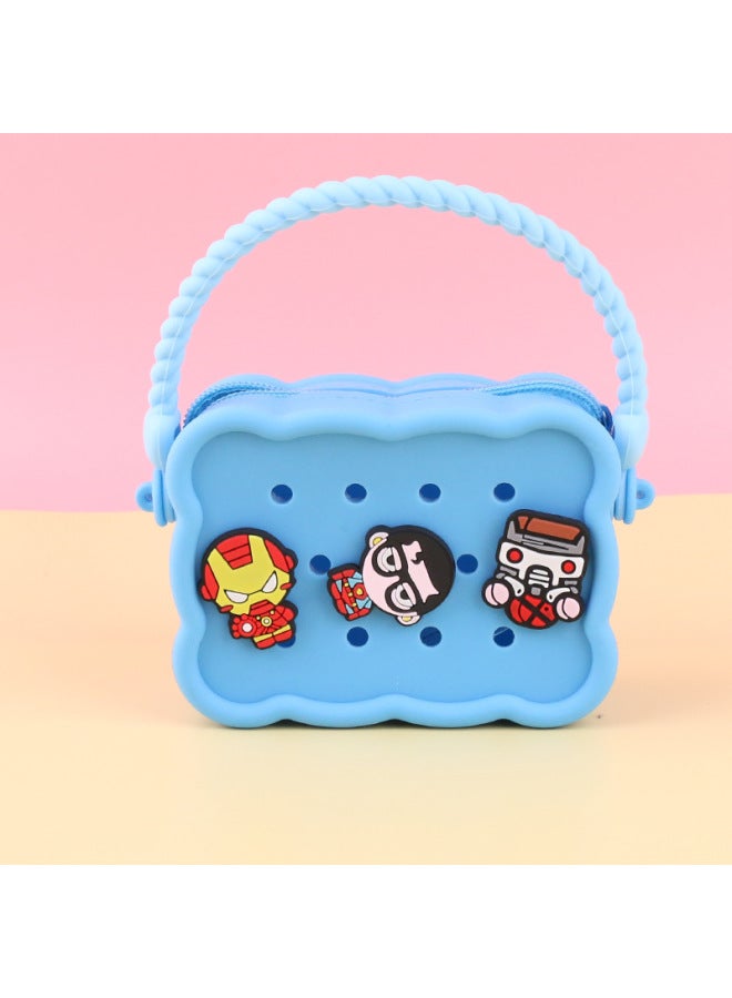 Silicone Hole Bag Outgoing Handbag DIY Dress-up Children Parent-child Storage Coin Purse Crossbody Shoulder Bag-Color:8 - Image 1
