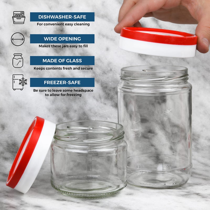 Tribello 22oz Mason Jar Wide Mouth, Canning Jars Perfect To Keep Fresh All Your Homemade Smoothies, Fruit Drinks And Yogurt pack of 2 - Image 4