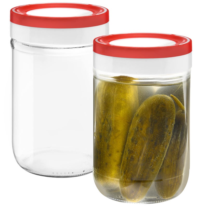 Tribello 22oz Mason Jar Wide Mouth, Canning Jars Perfect To Keep Fresh All Your Homemade Smoothies, Fruit Drinks And Yogurt pack of 2 - Image 5