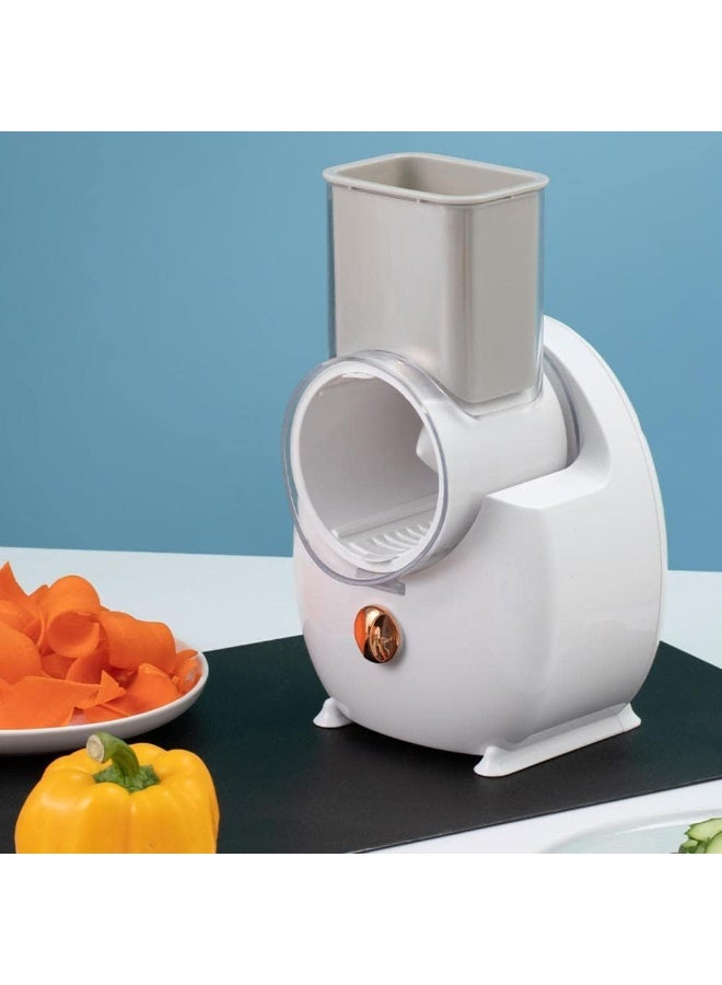 ارواق قطاعة الخضار الإلكترونية سهلة الاستخدام ومرنة ويمكن حملها في الهواء الطلق ولها 3 أشكال مختلفة من الشفرات آلة السلطة الكهربائية يمكن استخدامها لخضروات الفاكهة والجبن - Image 3