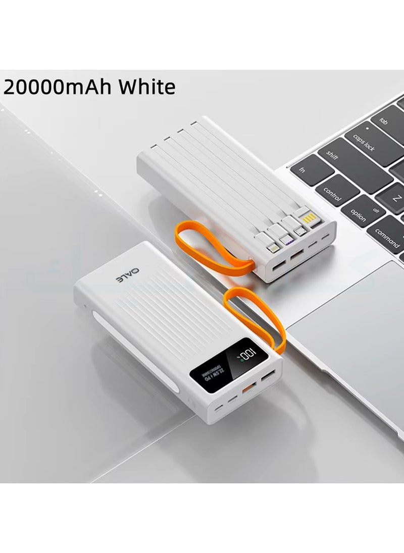 OALE - ipower L20000 Power Bank with 4 Built-in Cables, 20000mAh Lithium Polymer Battery with LED Power Indicator and Built-in Smart Overcharge Prevention System, 22.5W Fast Charging - Image 1