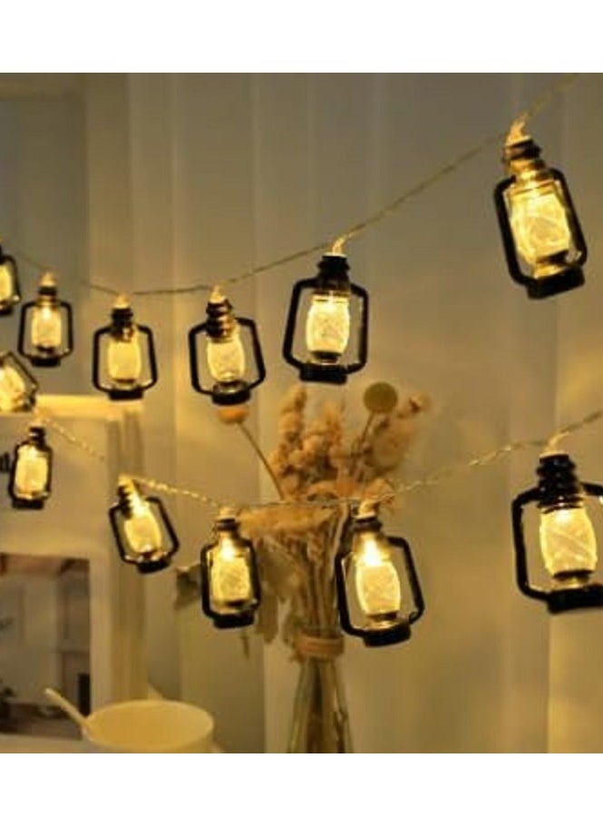 ماركة غير محددة سلسلة مصابيح ديكور بتصميم رمضاني فانوس باضاءة LED بتصميم رمضان، اصفر 3 متر  - Image 1